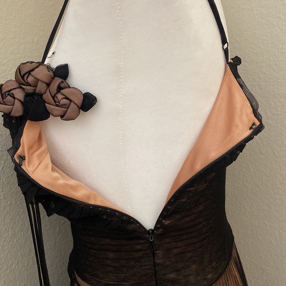 Betsy Johnson Evening Gown - Black mesh with adjustable straps. Stunning! - Picture 7 of 10